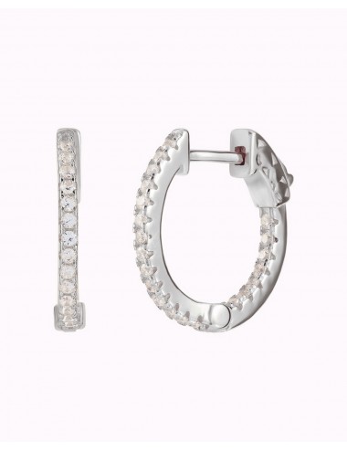 Pave CZ Hoop Earrings With...