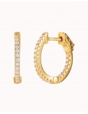 Pave CZ Hoop Earrings With...