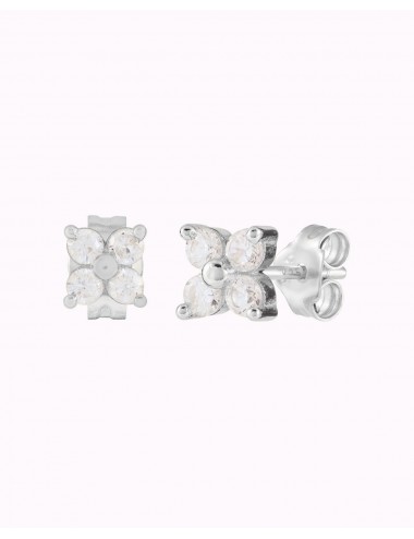 Flower Shaped 4 CZ Stud...