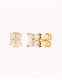 Flower Shaped 4 CZ Stud...