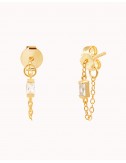 Chain stud earrings with...