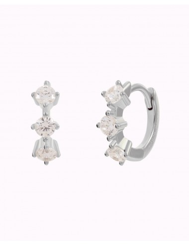 Huggie hoop earrings with 3...