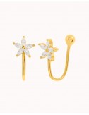 Pendientes ear cuff flor de...