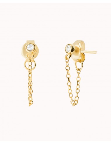 Pendientes stud con cadena...