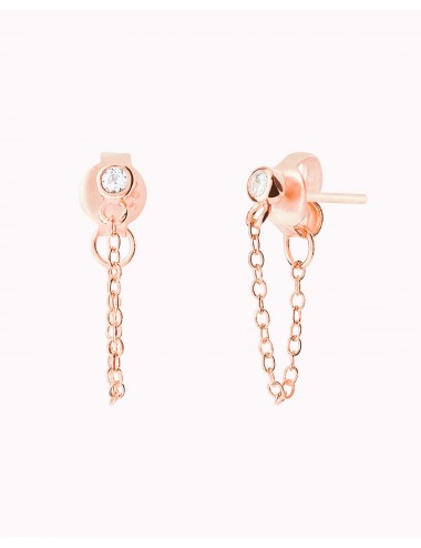 Pendientes stud con cadena...