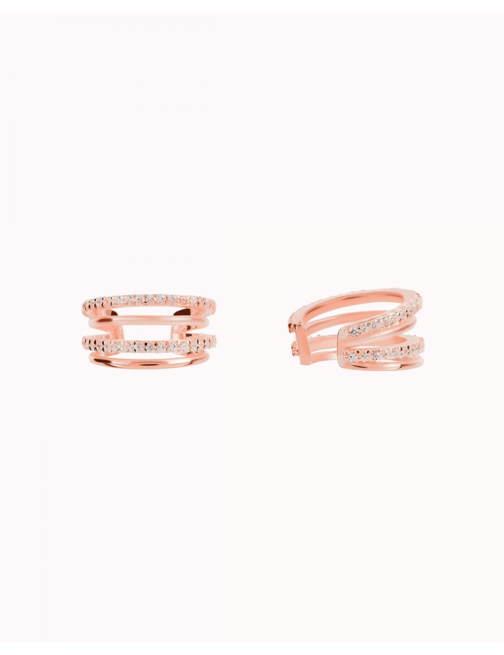 CZ 4 Bands Conch Ear Cuff Earrings - Available in Black & White