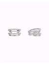 CZ 4 Bands Conch Ear Cuff Earrings - Available in Black & White