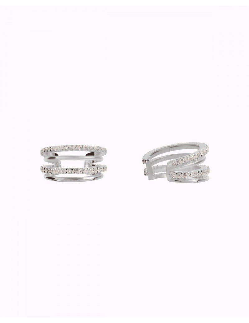 CZ 4 Bands Conch Ear Cuff Earrings - Available in Black & White