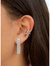 CZ 4 Bands Conch Ear Cuff Earrings - Available in Black & White