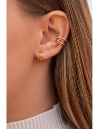 CZ 4 Bands Conch Ear Cuff Earrings - Available in Black & White