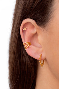 Petites boucles d'oreilles puces en forme de nœud coquet