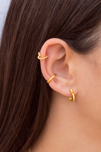 Boucles d'oreilles manchette hélix en forme de cœur