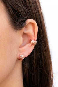 Boucles d'oreilles manchette en forme de conque, massives, facettées et martelées