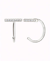 Offene Creolen in Stabform mit schwarzen oder weißen Zirkonen