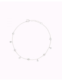 Pulsera tobillera con monedas y circonitas