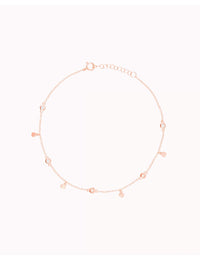 Pulsera tobillera con monedas y circonitas