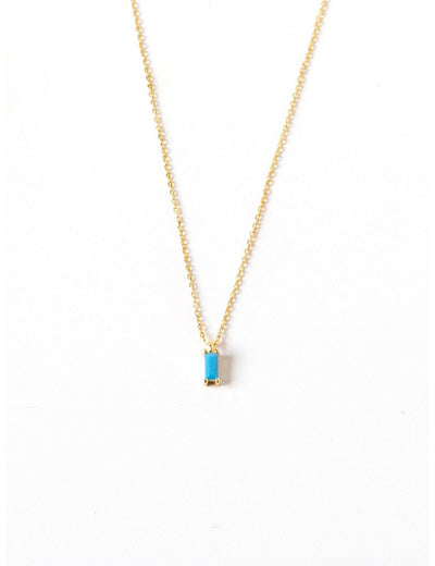 Halskette mit Zirkonia-Anhänger im Baguetteschliff – Stein in verschiedenen Farben erhältlich