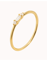 Anillo fino con circonitas pequeñas en talla baguette y redonda