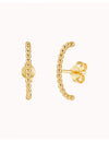 Beaded Ear Lobe Cuff Stud Earrings