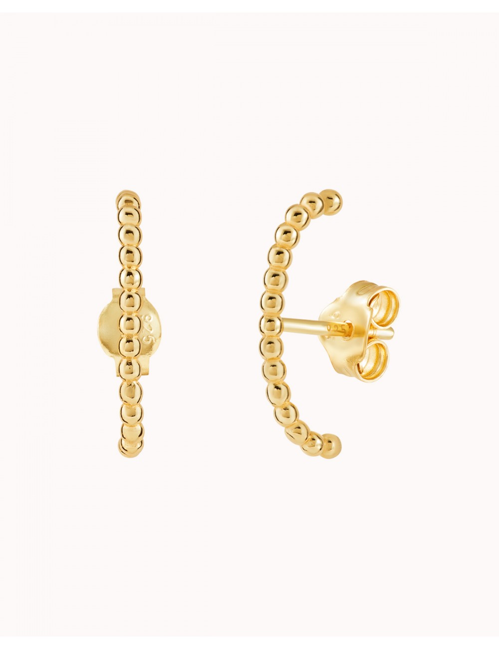 Beaded Ear Lobe Cuff Stud Earrings
