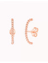 Beaded Ear Lobe Cuff Stud Earrings