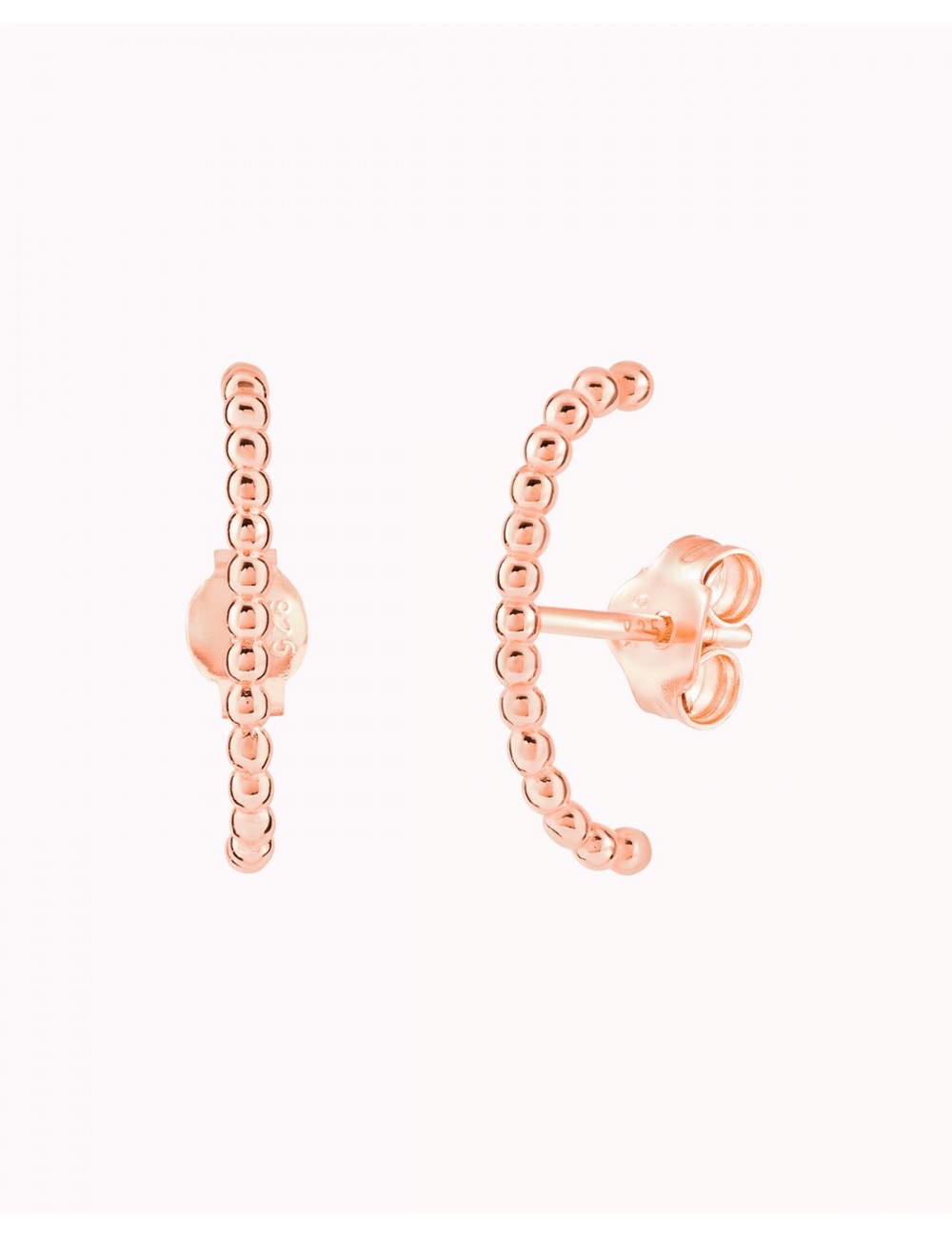 Beaded Ear Lobe Cuff Stud Earrings