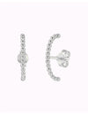 Beaded Ear Lobe Cuff Stud Earrings
