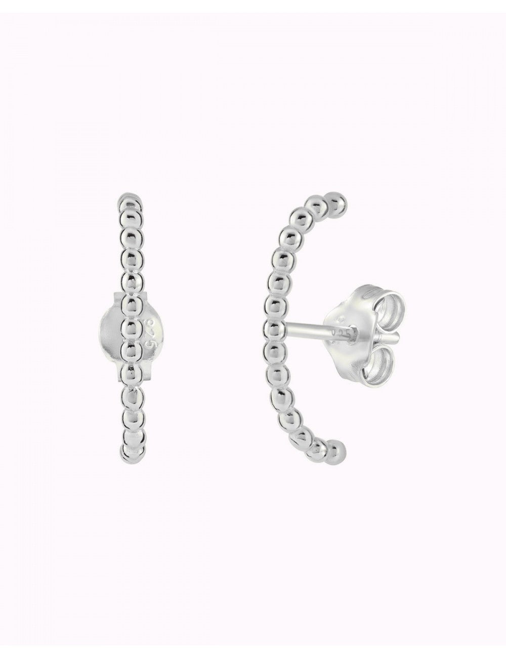 Beaded Ear Lobe Cuff Stud Earrings
