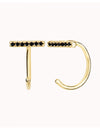 CZ Bar Open Huggie Hoop Earrings - Ear hugger - Available in White or Black CZ
