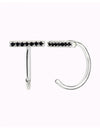 CZ Bar Open Huggie Hoop Earrings - Ear hugger - Available in White or Black CZ