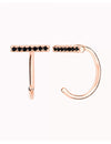 CZ Bar Open Huggie Hoop Earrings - Ear hugger - Available in White or Black CZ