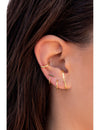 CZ Bar Open Huggie Hoop Earrings - Ear hugger - Available in White or Black CZ
