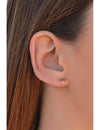 CZ Bar Open Huggie Hoop Earrings - Ear hugger - Available in White or Black CZ