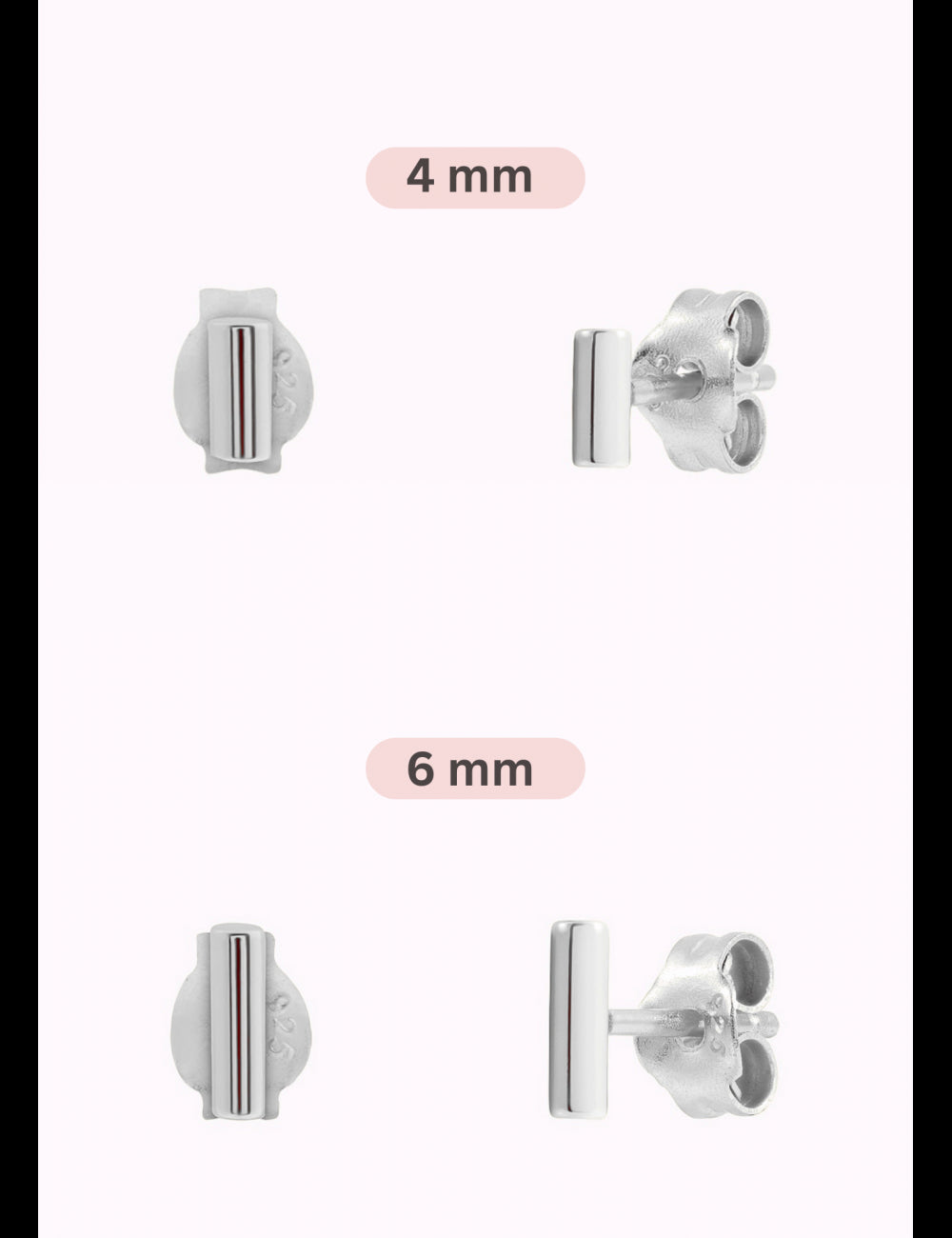Pendientes stud en forma de barra - Dos tamaños disponibles