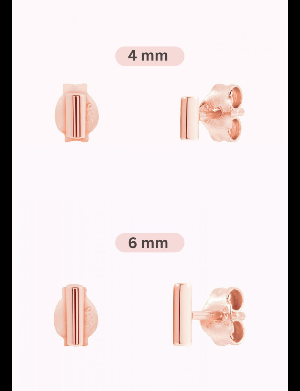Pendientes stud en forma de barra - Dos tamaños disponibles