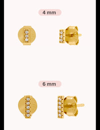 Barbell-Ohrstecker mit Zirkonia - Zwei Größen erhältlich