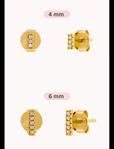 Barbell-Ohrstecker mit Zirkonia - Zwei Größen erhältlich