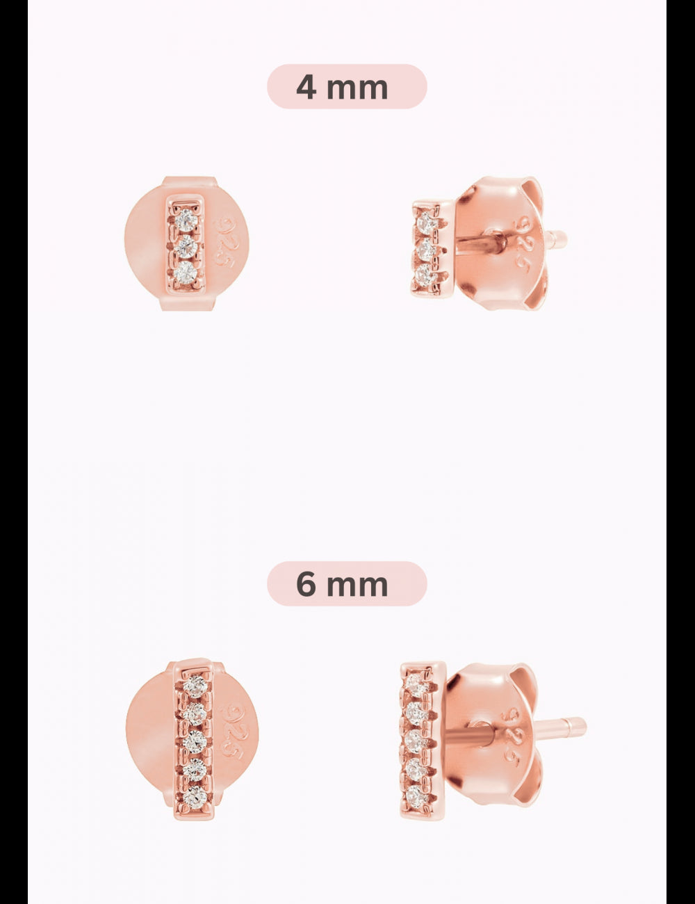 Barbell-Ohrstecker mit Zirkonia - Zwei Größen erhältlich