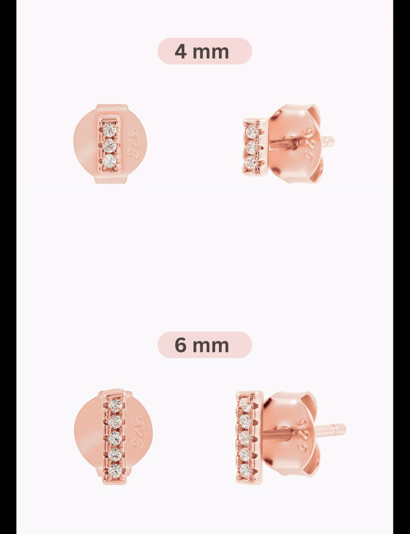 Barbell-Ohrstecker mit Zirkonia - Zwei Größen erhältlich