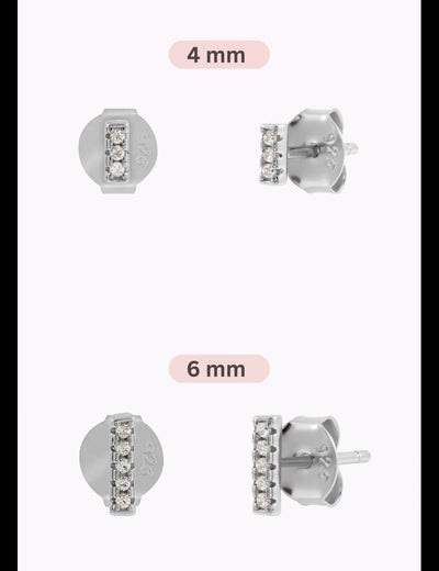 Barbell-Ohrstecker mit Zirkonia - Zwei Größen erhältlich