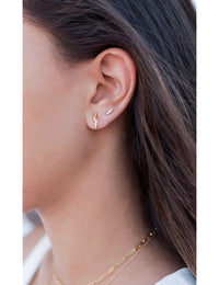 Barbell-Ohrstecker mit Zirkonia - Zwei Größen erhältlich