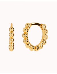 Beaded Huggie Hoop Earrings - Available In Four Sizes
