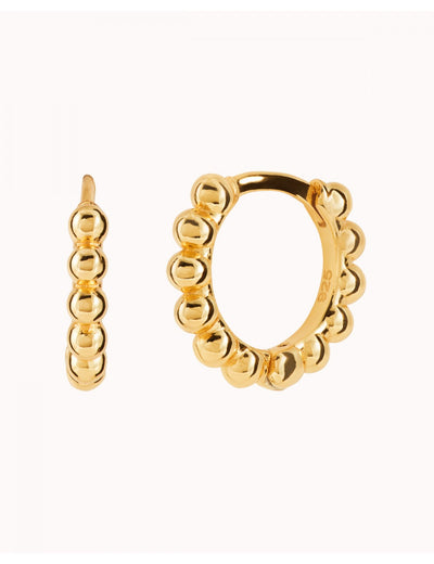 Petites boucles d'oreilles créoles à boules - 4 tailles disponibles