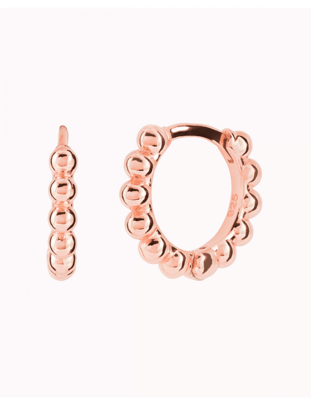 Beaded Huggie Hoop Earrings - Available In Four Sizes