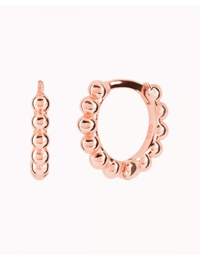 Petites boucles d'oreilles créoles à boules - 4 tailles disponibles