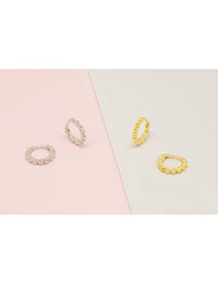 Beaded Huggie Hoop Earrings - Available In Four Sizes