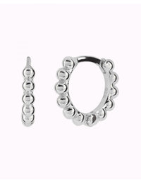 Beaded Huggie Hoop Earrings - Available In Four Sizes