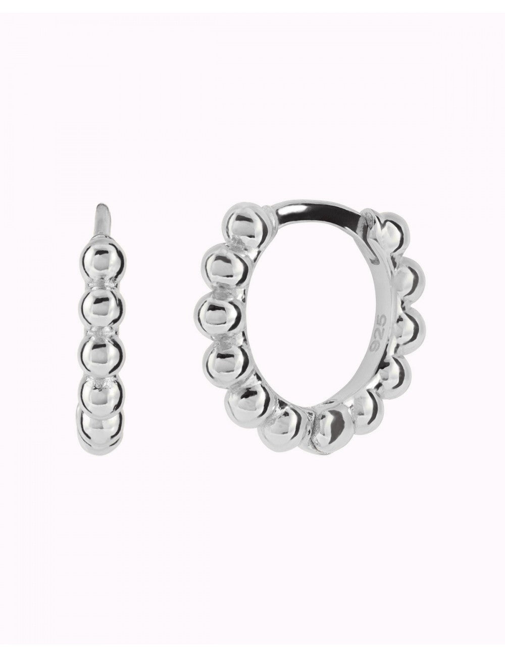 Beaded Huggie Hoop Earrings - Available In Four Sizes
