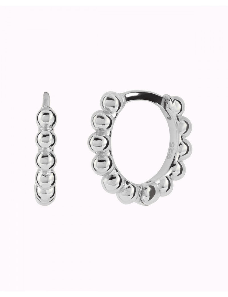 Beaded Huggie Hoop Earrings - Available In Four Sizes
