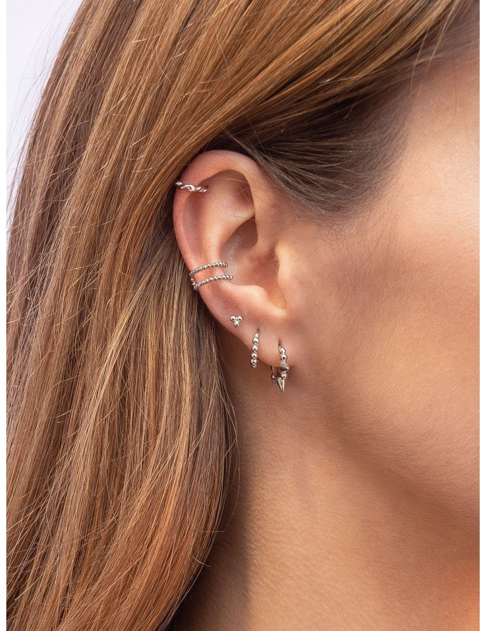 Beaded Huggie Hoop Earrings - Available In Four Sizes